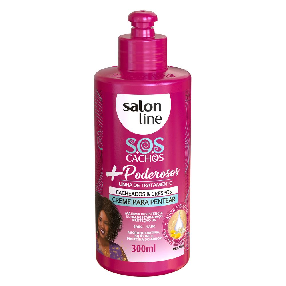Creme Para Pentear Salon Line S O S Cachos Poderosos 3 A 4abc 300ml Tb4554